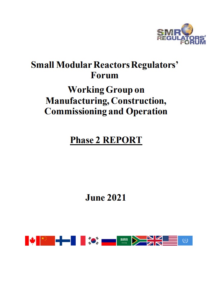 Cover page of the SMR RF Phase 2 Working Group on Manufacturing, Construction, Commissioning and Operation Report