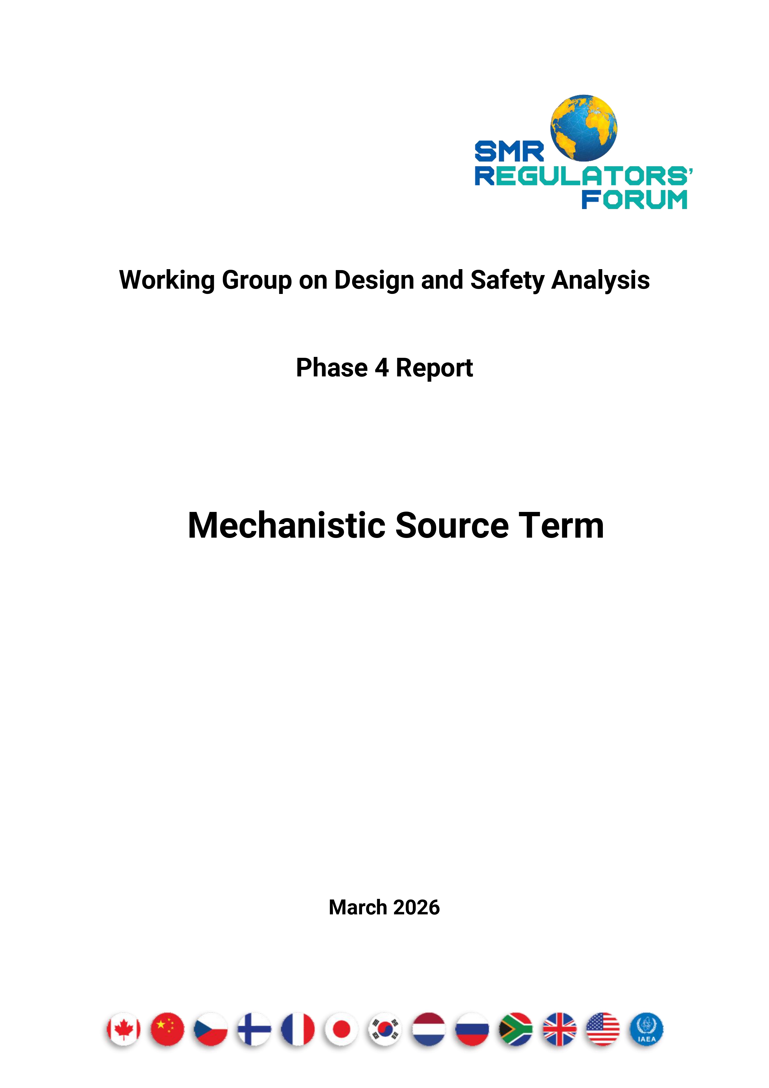 Cover page of the SMR RF Phase 4 Report on Mechanistic Source Term
